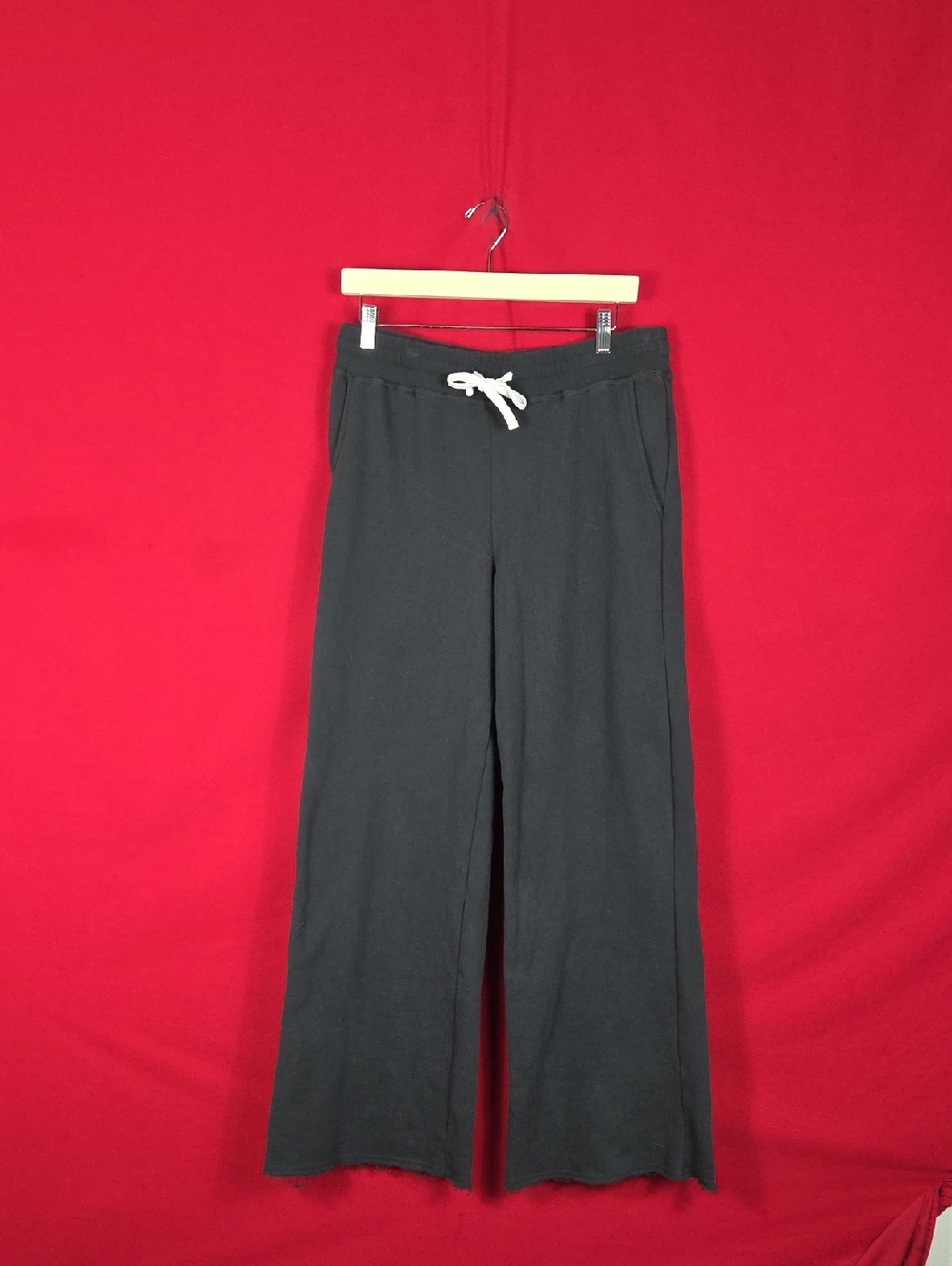 MARINE LAYER Cloud 9 Fleece Wide Leg Sweatpant Faded Black Womens Size Medium